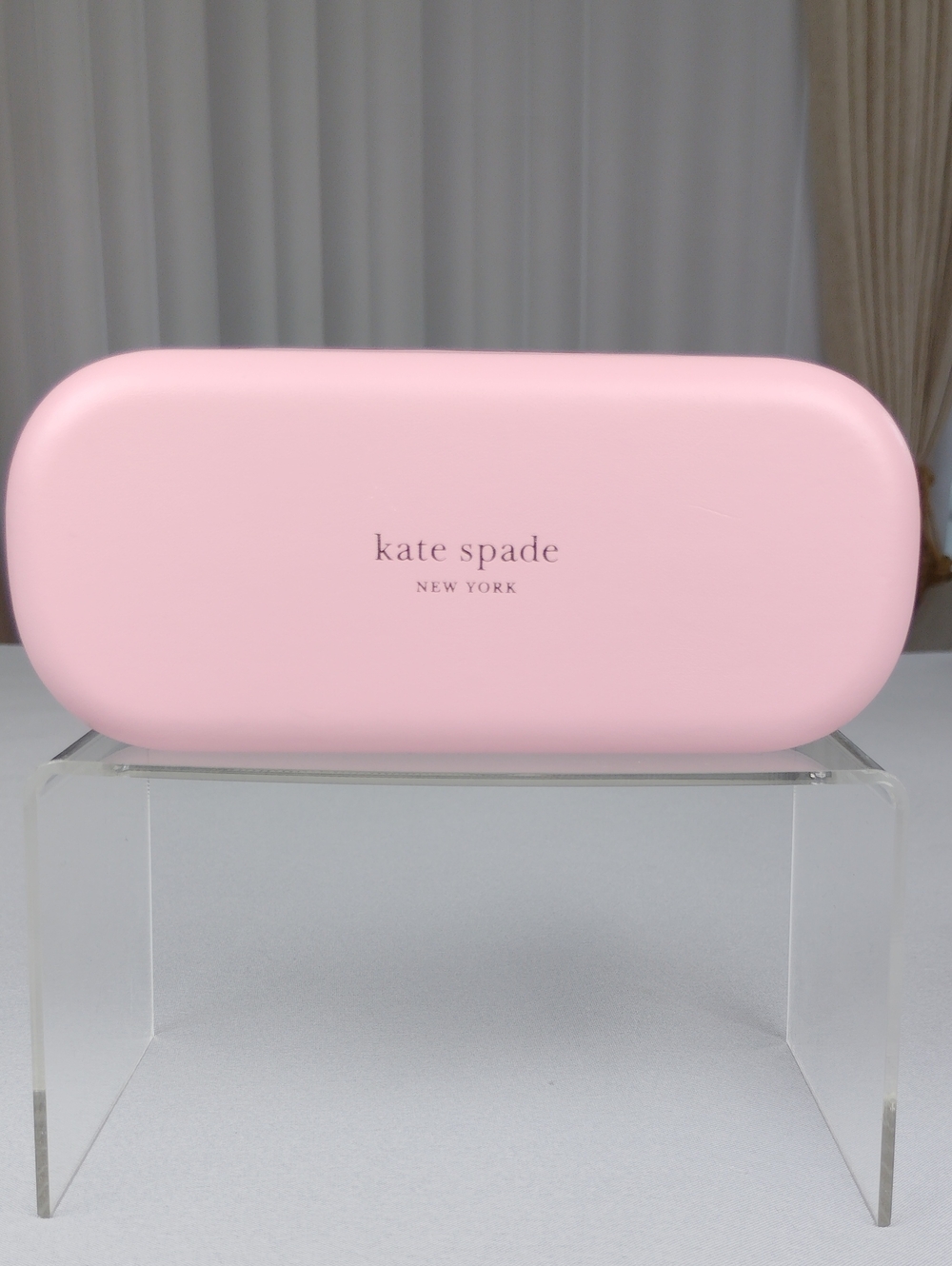 kate spade Pink And Green Exterior Sunglasses Case with Gold Trim.